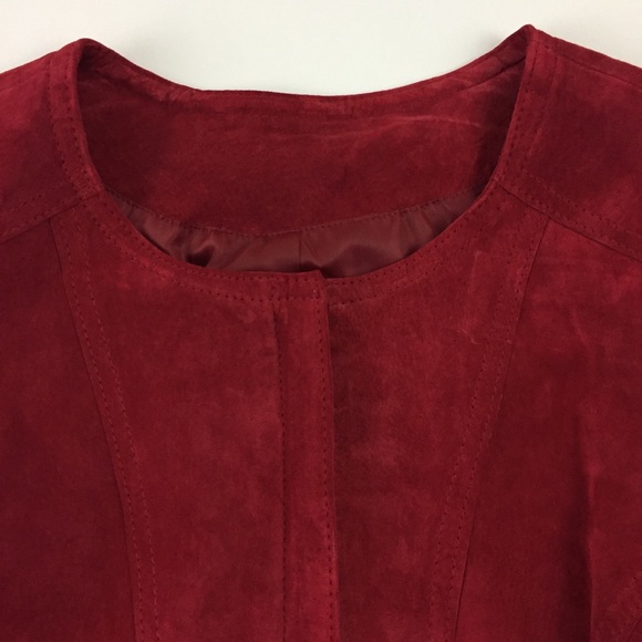 Alfani Red Leather Suede Jacket. Y49 - Picture 6 of 8
